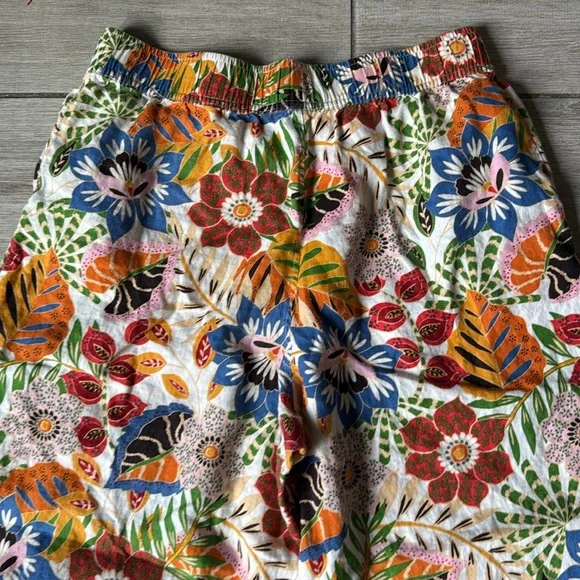 C&C California Tropical Floral Print Linen Pants Size Large - Picture 7 of 7
